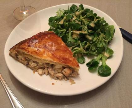 Tourte poulet champignons et comté