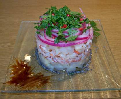 Tourteau au céleri en millefeuilles
