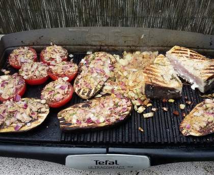 Tranche d'espadon marinée cuite à la plancha