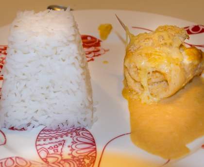 Tranches de poisson à la bisque de homard