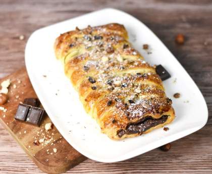 Tresse feuilletée au chocolat