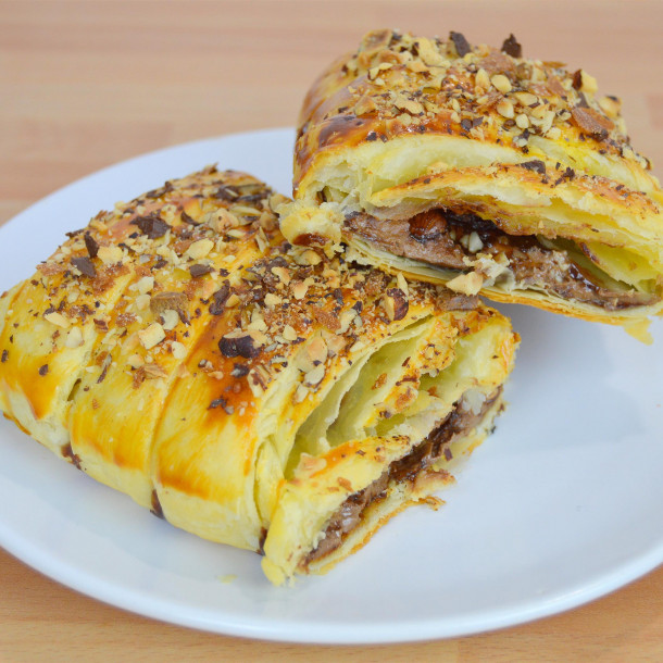 Tresse feuilletée chocolat noisette