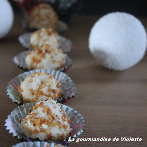 Truffes au chocolat blanc et à la noix de coco