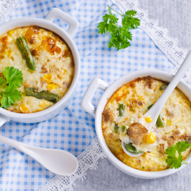 Œufs cocotte aux morilles et asperges vertes