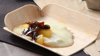 Une balade culinaire : le chèvre chaud à la poire et fruits confits