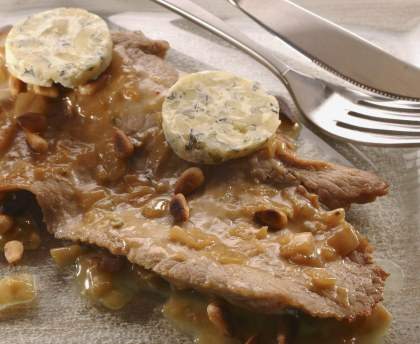 Veau au roquefort et au cognac