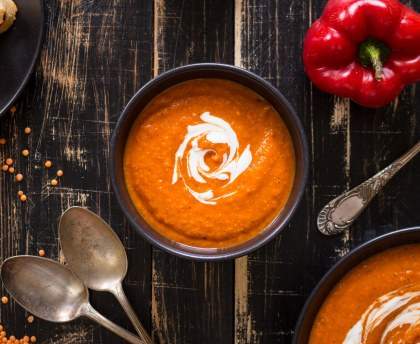 Velouté aux poivrons et au boursin