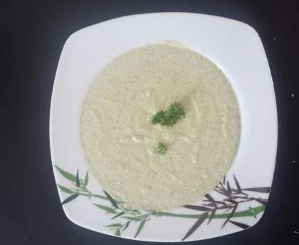 Velouté brocoli boudin blanc truffé