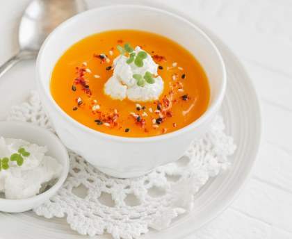 Velouté courge butternut, potimarron, gingembre