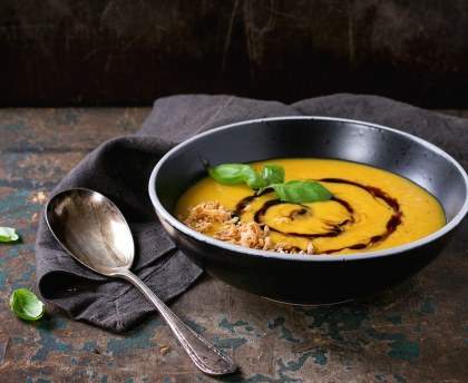 Velouté de butternut aux champignons