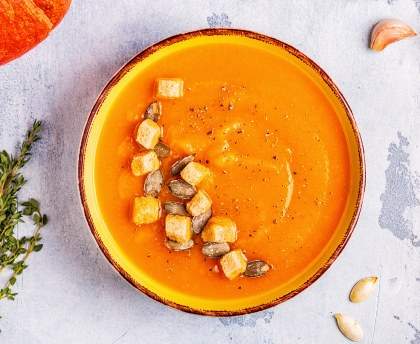 Velouté de butternut carotte et curry