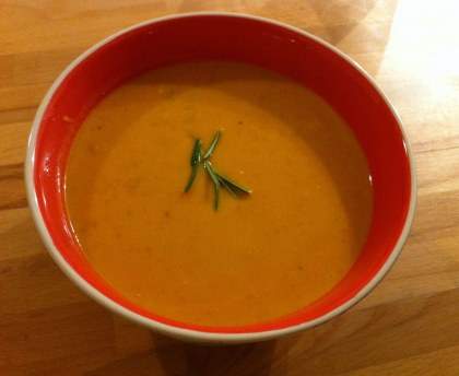Velouté de Butternut et lentilles vertes