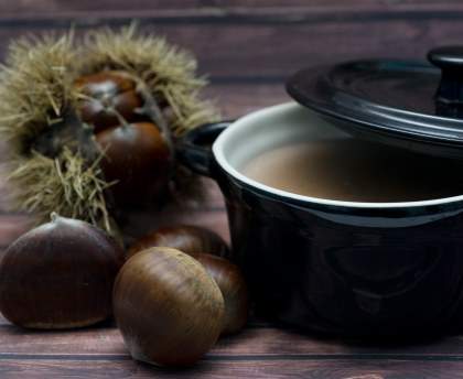 Velouté de châtaignes au foie gras