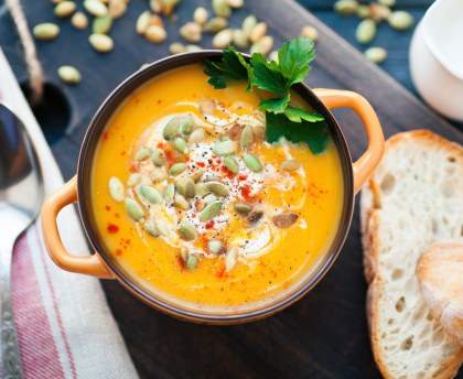 Velouté de courge au lait de coco