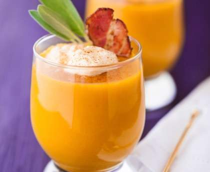 Velouté de courge butternut au jambon
