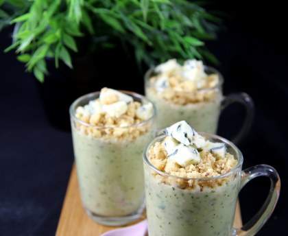 Velouté de courgettes et son crumble