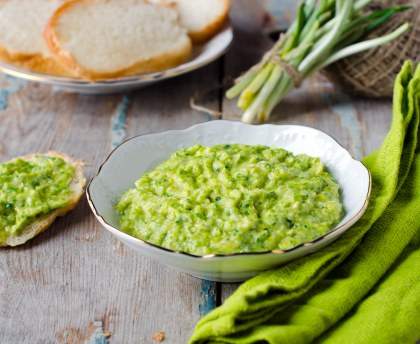 Velouté de poireaux au pesto