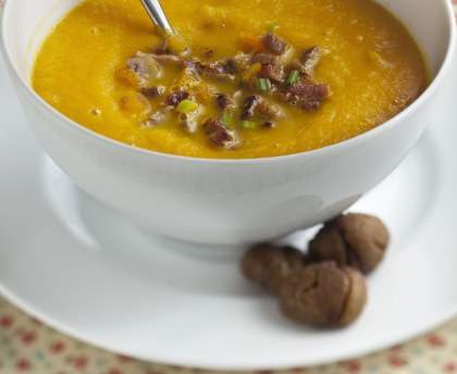 Velouté de potiron aux châtaignes