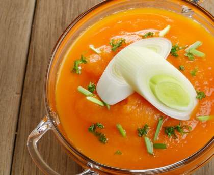 Velouté de potiron aux poireaux