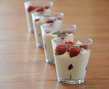 Verrine à la Framboise sur crème vanille-citron
