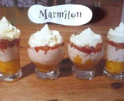 Verrine au mascarpone au thon pêches et tomates