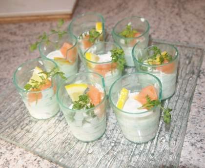 Verrine au saumon fumé et ricotta