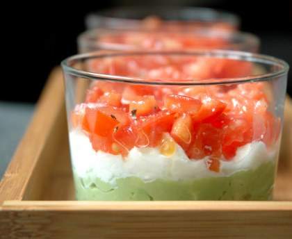 Verrine Avocat tomate mozzarella