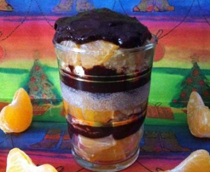 Verrine de clémentines au chocolat et spéculoos