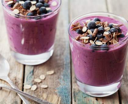 Verrine de mousse à la myrtille