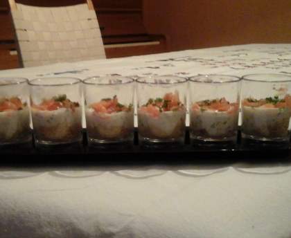 Verrine de saumon en cheese cake