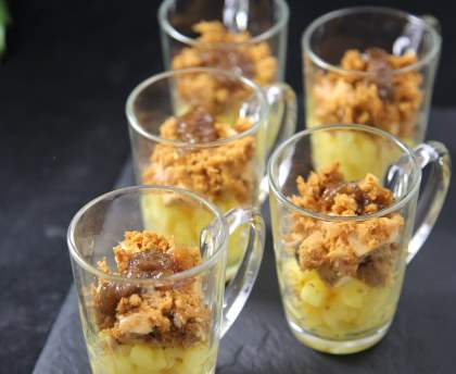 Verrine foie gras pommes et pain d'épices