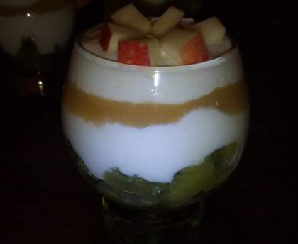 Verrine kiwi pomme fromage blanc