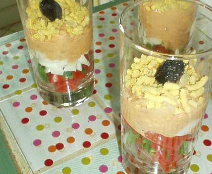 Verrine oeufs mimosa au thon