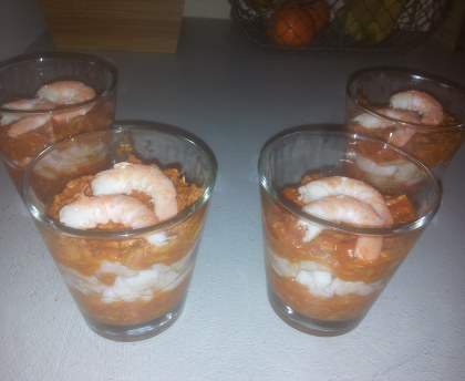 Verrine thon et crevettes facile