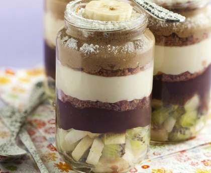 Verrines aux fruits et aux 3 chocolats