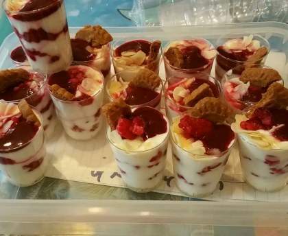 Verrines de framboises