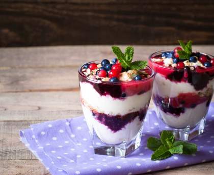 Verrines de fruits rouges