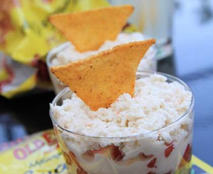 Verrines de guacamole au crabe et tortilla chips