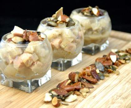 Verrines de poires au foie gras