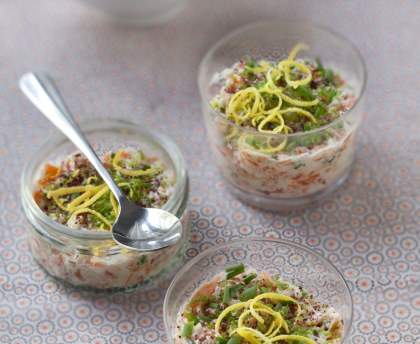 Verrines de saumon au citron vert