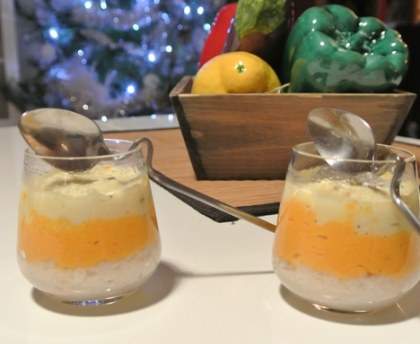 Verrines d'hiver : carottes, chou-fleur et crabe 