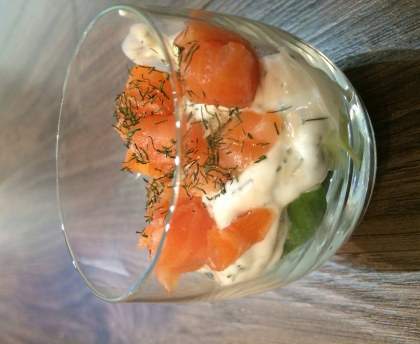 Verrines saumon concombre toutes simples