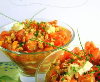 Verrines tomate et ses deux fromages