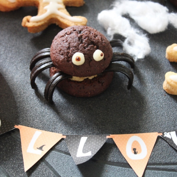 Whoopies araignées pour Halloween 