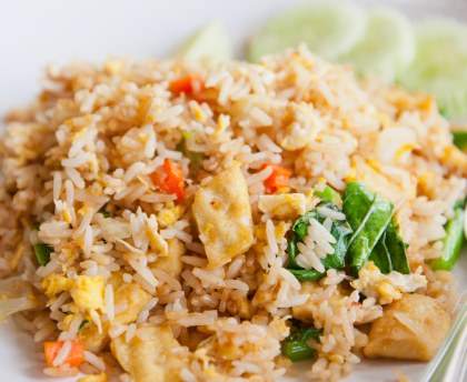 wok au poulet et vermicelles de riz