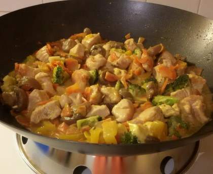 Wok de dinde aux légumes