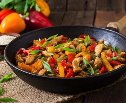Wok de poulet poivron à l'asiatique