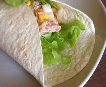 Wrap au thon, fromage frais et miel