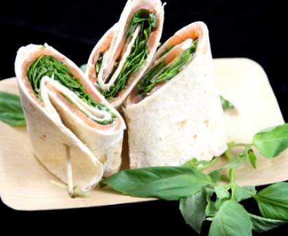 Wraps léger saumon basilic